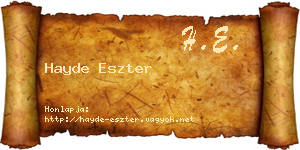 Hayde Eszter névjegykártya